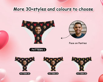 Culotte photo personnalisée, sous-vêtements personnalisés pour femmes, sous-vêtements visage personnalisés, slips photo personnalisés, enterrement de vie de garçon, cadeau de Noël Saint-Valentin
