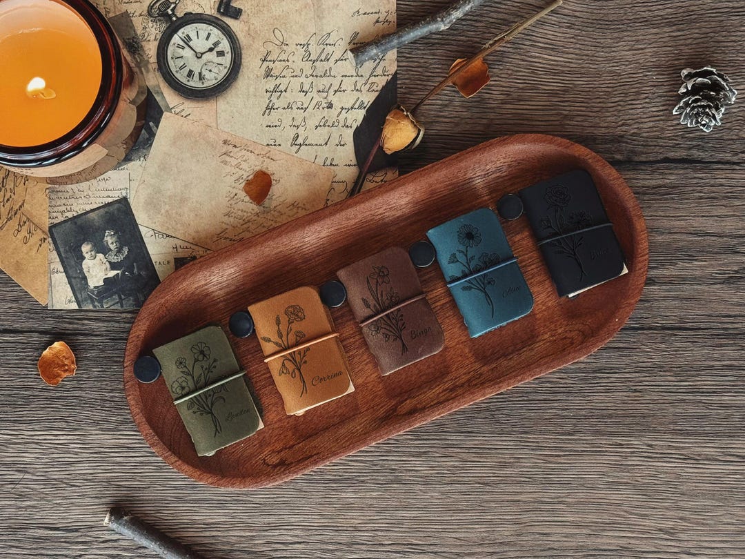 Personalized Mini Leather Retro Pocket Notebook, Pocket Portable ...