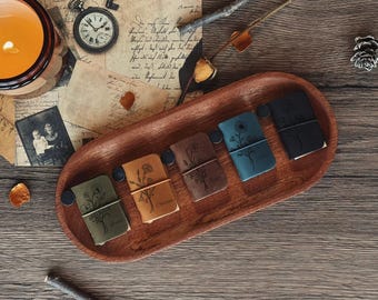 Personalized Mini Leather Retro Pocket Notebook, Pocket Portable Journal Agenda Planner, Custom Mini Leather Traveler's Journal Gift for Her