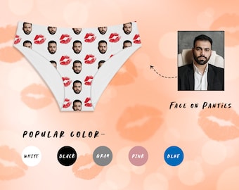 Custom Face Panties Briefs Personalized Photo Print Underwear Design Funny Sexy Thong with Picture Customized Panties Lingerie Gift for Her