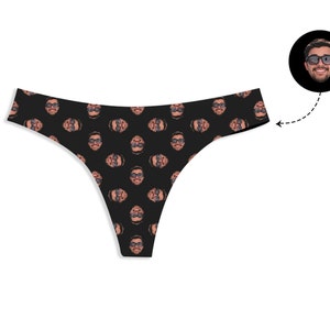 Custom Face Thong Panties Personalized Photo Print Underwear Design Funny Briefs with Picture Customized Panties Lingerie Gift for Her