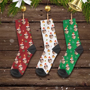 Custom Christmas Face Socks, Custom Photo Sock, Custom Christmas Sock, Pet Photo Sock, Personalized Sock, Picture Socks for Christmas Gift image 4