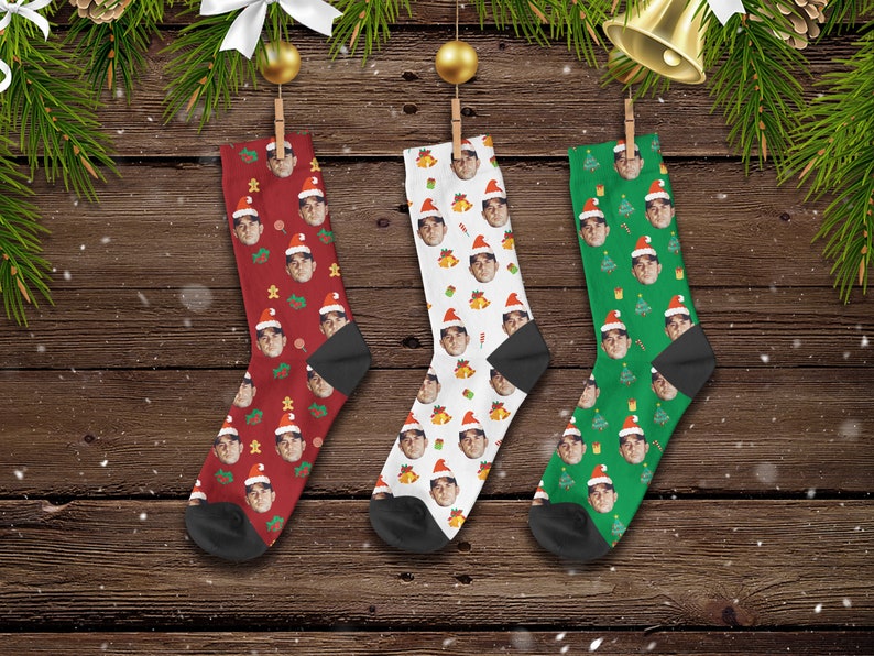 Custom Christmas Face Socks, Custom Photo Sock, Custom Christmas Sock, Pet Photo Sock, Personalized Sock, Picture Socks for Christmas Gift image 4