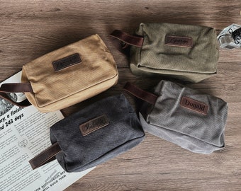 Custom Mens Toiletry Bag, Personalized Toiletry Bag, Canvas Travel Bag Men's Dopp Kit,Personalized Groomsmen Gift,Gift for Him Dad Boyfriend