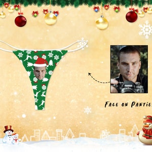 Custom Photo Panties, Personalized Christmas Bikini, Custom Christmas Underwear with Face, Christmas Lingerie Gifts for Girlfriend & Wife