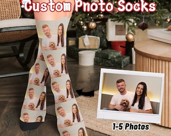 Calcetines fotográficos personalizados, personalizar calcetines fotográficos familiares, regalo de recuerdo para él, calcetines fotográficos para mascotas, calcetines personalizados, mejor regalo fotográfico para ella