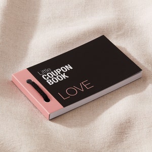 Coupons d'amour personnalisés vierges pour lui, son livret, coupon modifiable pour couples, bas de Noël de Noël, cadeau amusant pour la Saint-Valentin, rose poudré