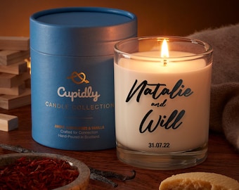 Personalised Soy Wax Candle | Custom Message, Amber & Vanilla Scent