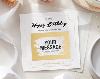 Personalised Birthday Scratch Off Card | Birthday Surprise Reveal | Custom Experience Gift | Gift for Partner or Loved One