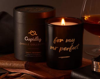 Tobacco, Oak & Cognac Scented Candle for Him | Cupidly