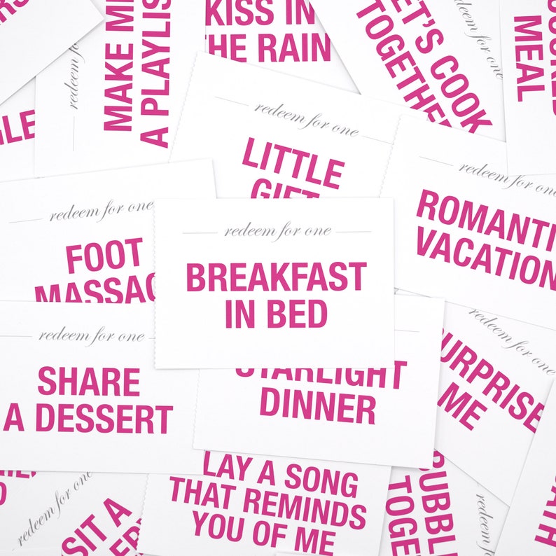 Romance Love Coupons for Him or Her Christmas Stocking Filler Couples Romantic Gift Booklet Valentine Token Fun Valentine's image 3