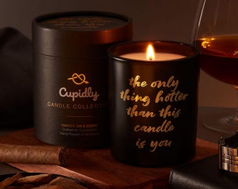 Tobacco, Oak & Cognac Scented Candle | Romantic Gift for Him