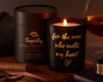 Tobacco, Oak & Cognac Scented Candle | Cupidly Gift for Him