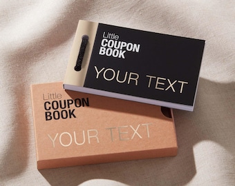 Fully Customisable Coupon Book: Select Your Colour, Select Your Cover Text and Personalise 27 Coupon Cards for a Unique Gift
