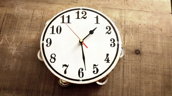 Amazing Tambourine Wall Clock 8 Inches With Ticking Quartz - 8 Inch Wall Clock Amazing Tambourine Wall Clock 8 Inches With Ticking Quartz - 8 Inch Wall Clock