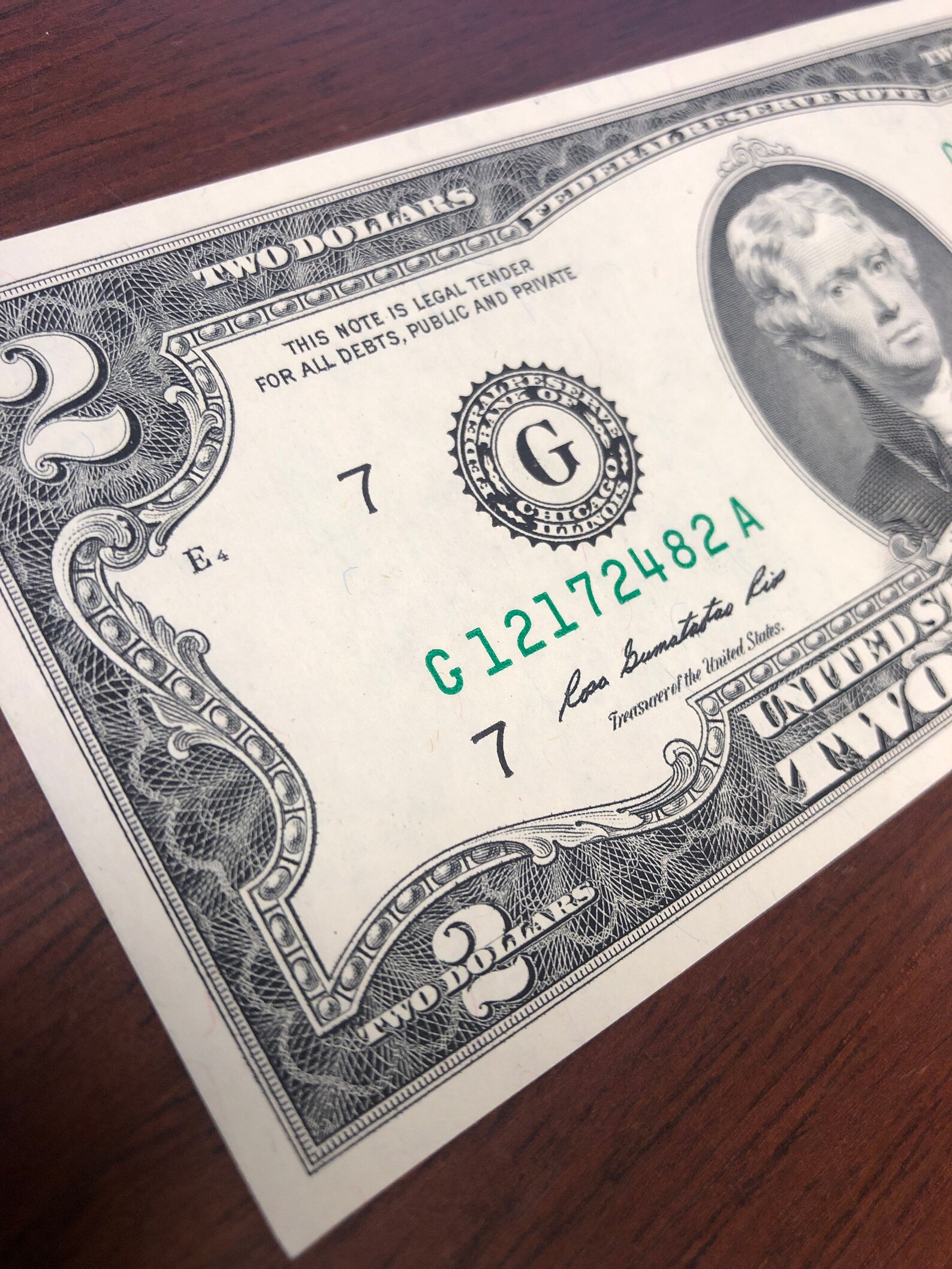 2009 Two Dollar Bill Value 63 - 761e97z