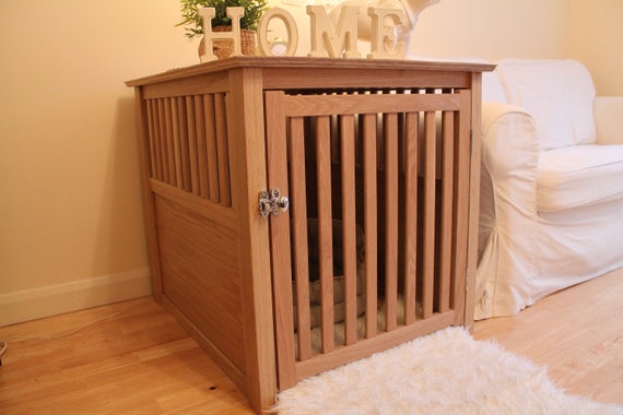 oak dog crate