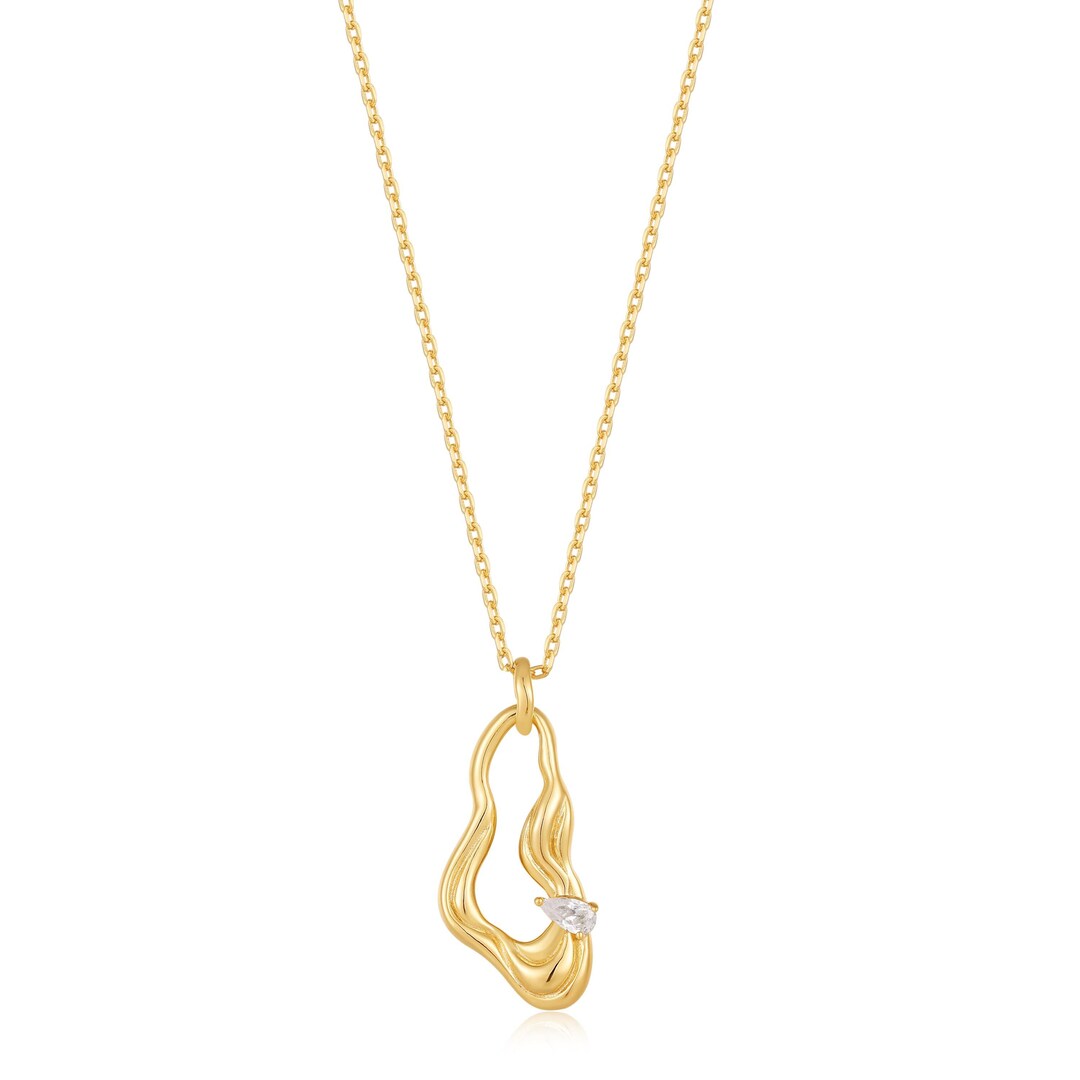 Raw Sunstone Silver Copper Wrapped Necklace - Solstice Waves