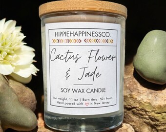 Cactus Flower & Jade Soy Wax Candle | 11 oz Tumbler Jar