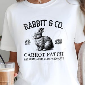 Rabbit & Co Carrot Patch SVG, Bunny Easter PNG, Spring Egg Hunt Digital Download