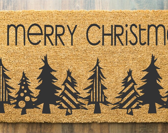 Merry Christmas Svg File, Christmas Svg, Christmas Sign Svg, Door Hanger Svg, Christmas Trees Svg, Winter Svg, Instant Download, Svg Designs