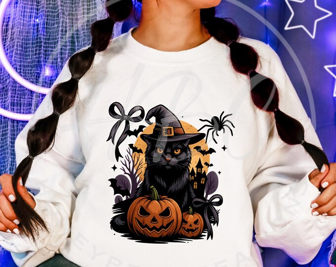 Spooky Black Cat Png, Halloween Shirt Png, Halloween Svg, Pumpkin Svg, Halloween Clipart, Black Spider SVg, Halloween Png, Spooky Season