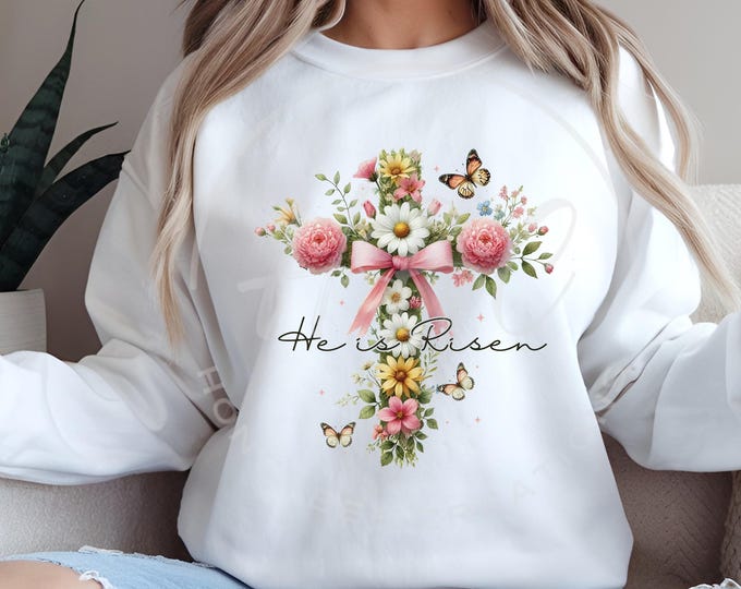 Hi Is Risen Svg, Christian Svg, Floral Cross Svg, Jesus Svg, T Shirt Designs, Christian Png, Wooden Cross Svg, Christian Artwork, Easter Svg