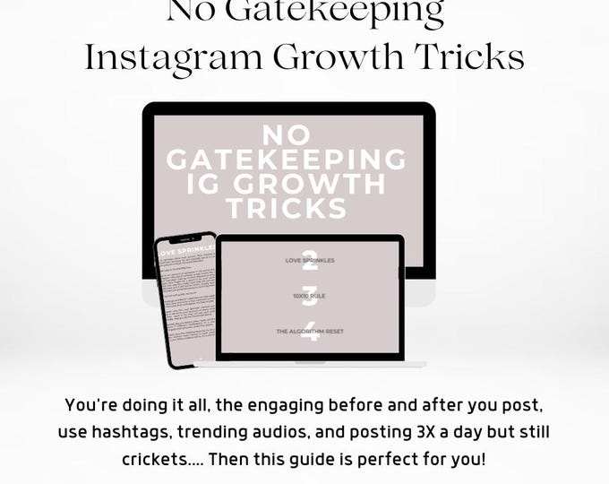 No Gatekeeping Instagram Growth Tricks You Need To Know, Instant Download, Social Media Guide, Grow Your IG Following, Instagram Secrets