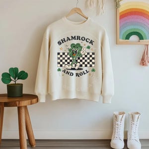 Shamrock And Roll St Patricks Day Shirt Design, St Patricks Day Png, Four Leaf Clover Png, Lucky Png, Retro St Patricks, Funny St Patricks