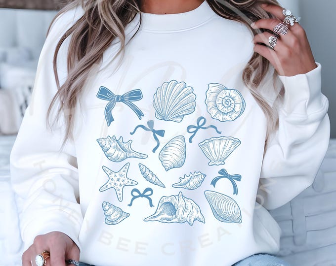 Coquette Seashell Pattern Png, Ocean Coquette Png, Beach Png, Retro Summer Png, Summer Coquette Png, Toile De Jouy Png, Girls Trip Png