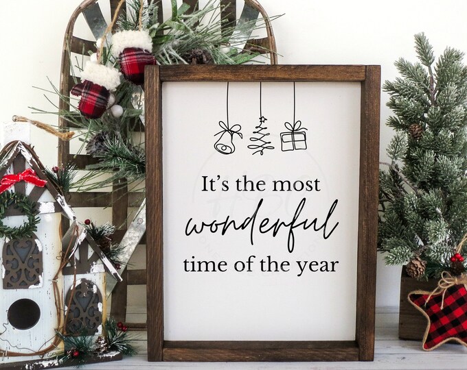 It's The Most Wonderful Time Of The Year Svg, Farmhouse Svg, Christmas Designs, Merry Christmas Svg, Tis The Season Png, Christmas Card Svg