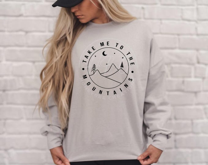 Take Me To The Mountains Svg, Hiking Svg, Camping Svg, Mountains Svg, Adventure Svg, Adventure Quote Svg, Adventure Awaits Svg, Outdoors