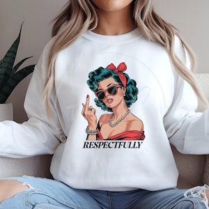 Rispettosamente Png, Dito Medio Png, Retro Vintage Sassy Png, Trendy Vintage Retro Divertente Png, Sarcastico Retro Png, Divertente Retro Sassy Png