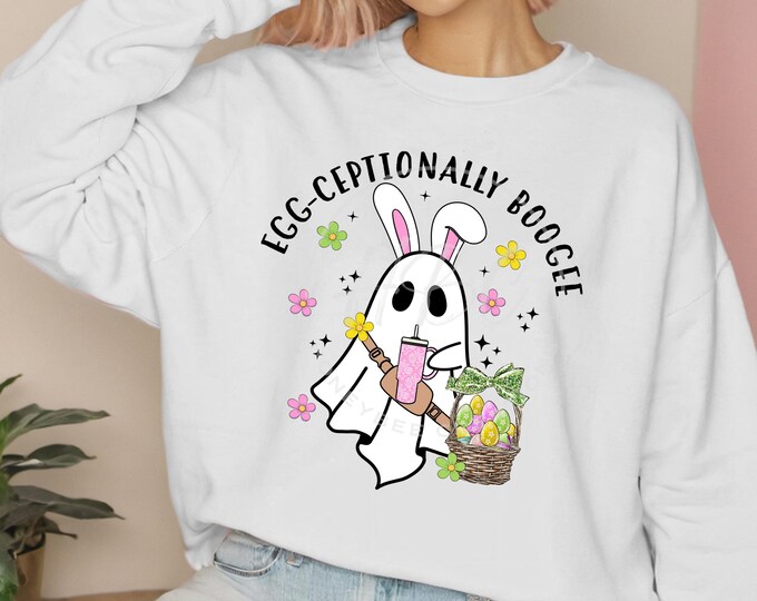 Eggceptionally Boogee Easter Png, Easter Bunny Ghost Png, Easter Tumbler Png, Easter Bunny Basket Png, Easter Png, Retro Easter Png, Glitter