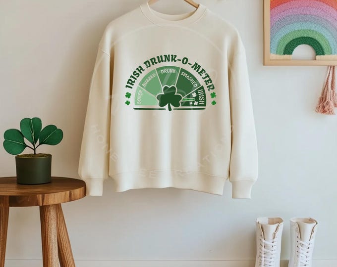 Drunk-O-Meter Digital Design, Instant Download, St Patricks Day Png, Digital Prints Design, Print On Demand, Four Leaf Clover, Drinking Team
