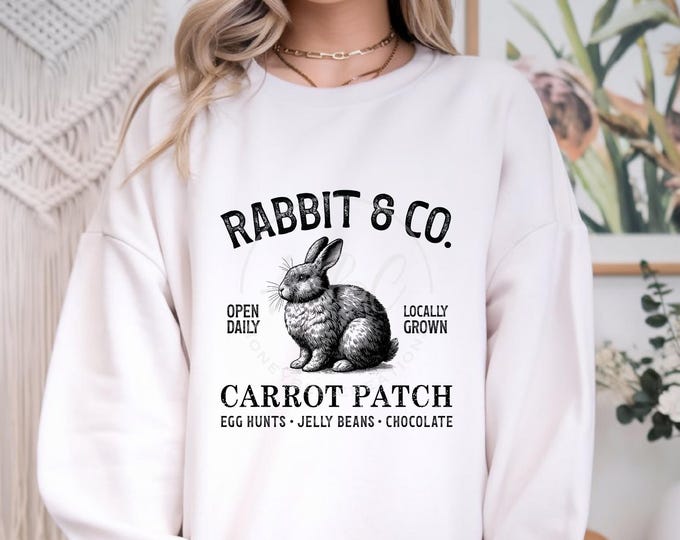 Rabbit & Co Carrot Patch, Easter Png, Bunny Rabbit Svg, Easter Egg Hunt Svg, Jelly Beans Svg, Spring Png, Happy Easter Svg, Carrot Farm Svg