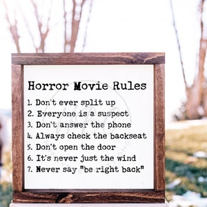 Horror Movie Rules Svg Files, Instant Download , Halloween Svg, Funny