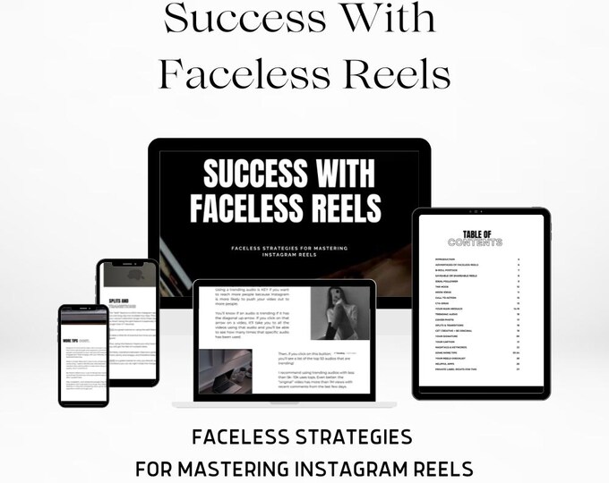 Success With Faceless Reels Digital Guide, Master Resell Rights, Private Label Rights, PLR Digital Products, Instant Download, Resell Rights