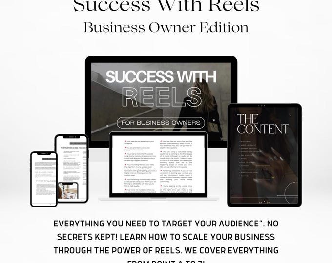 Success With Reels Business Owner Edition, Master Resell Rights Product, Instant Download, PLR Digital Products, Resell Rights, IG Growth