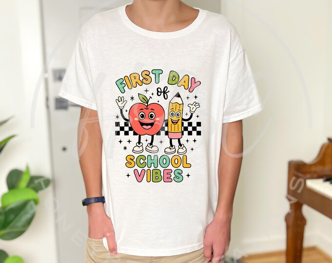 First day Of School Vibes Png, Back to School Png, School Spirit Png, Kindergarten Png, Back To School Shirt Svg, School Png, First Grade