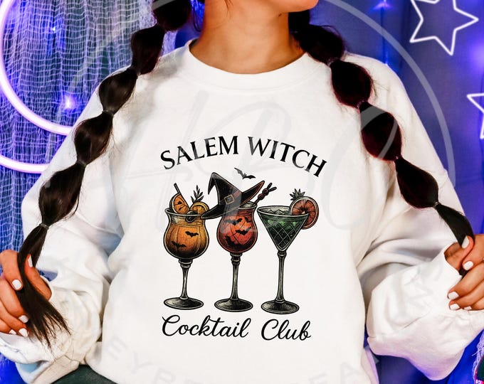 Salem Witch Cocktail Club Svg, Witches Brew Png, Witch Shirt Svg, Spooky Season Svg, Witch Hat, Witch Shirt Svg, Halloween Shirt Png