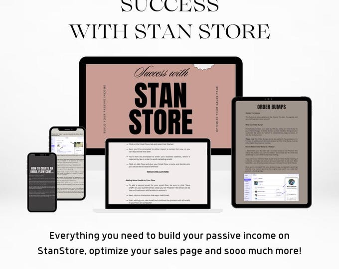 Success With StanStore Guide, Digital Marketing, Online Profits With Stan Store, Instant Download, Master Resell Rights Included, PLR, MRR