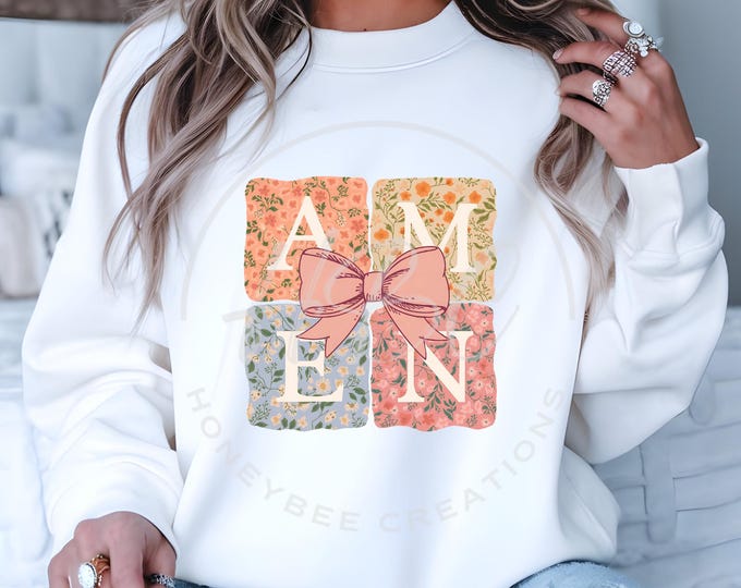 Amen Coquette Bow Png, Amen Varsity Png, Floral Amen Png, Jesus Easter Png, Easter Christian Png, Floral Spring Png, Easter Bible Verses Png