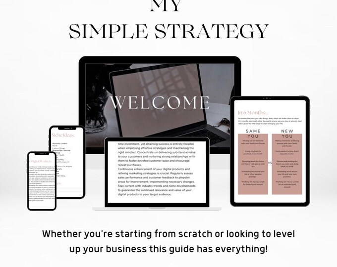 The Simple Strategy To Digital Marketing Guide, How To Make Money From Home Guide, How To Passive Income, Digital Products, Instant Download