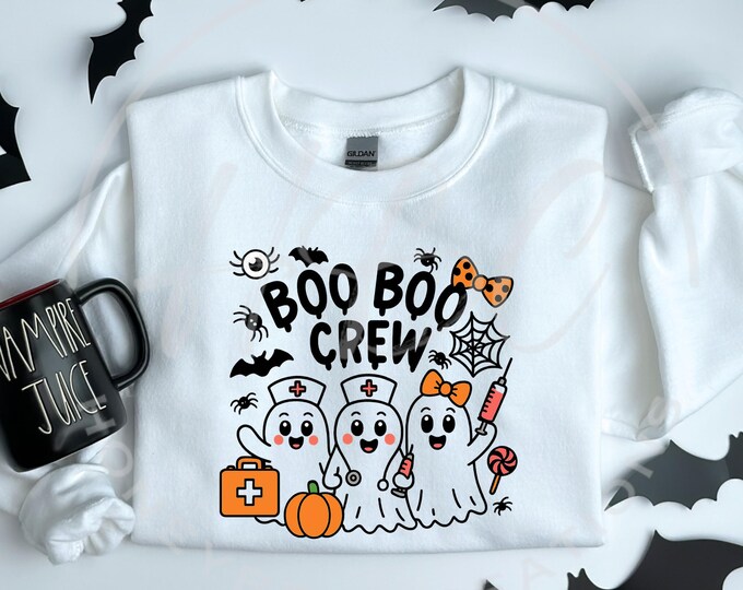 Boo Boo Crew Nurse Halloween Clipart, Halloween Svg, Cute Ghost Png, Halloween Nurse Png, NICU Nurse Svg, Nicu Nurse Shirt Png, Ghost Svg
