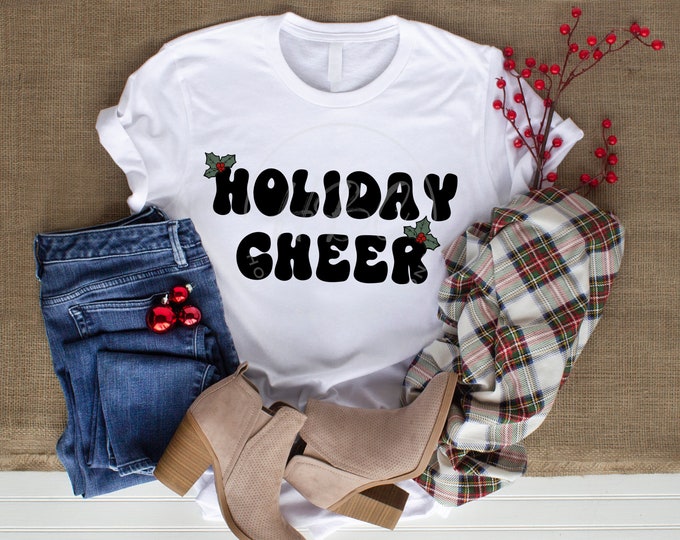 Holiday Cheer Svg, Holiday Svg, Christmas Shirt Svg, Merry Christmas Svg, Retro Christmas Svg, Retro Svg, Winter Svg, Tis The Season Png