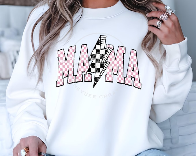 Retro Checkered Mama Png, Retro Mama Png, Mama Svg, Mom Svg, Mom Sweatshirt, Sublimations Designs, Mothers Day Svg, Coquette Png, Grunge Png
