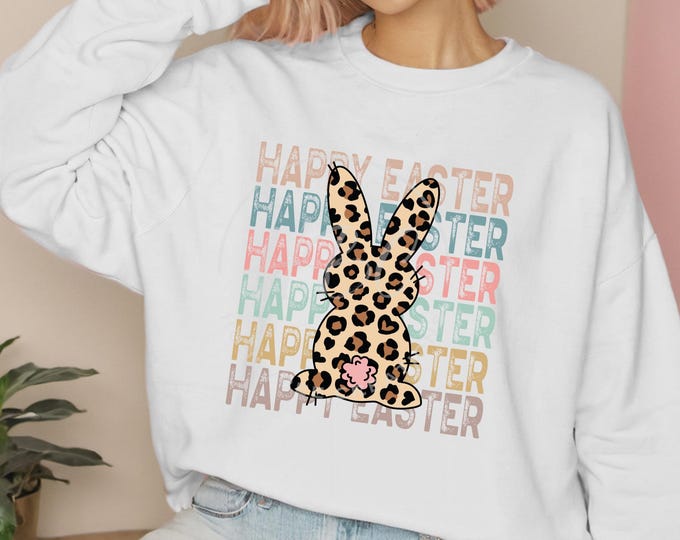 Retro Happy Easter Design, Easter Png, Easter Bunny, Instant Download, Bunny Png, Bunny Ears, Sublimation Design for Shirts, Dtf Png, Spring