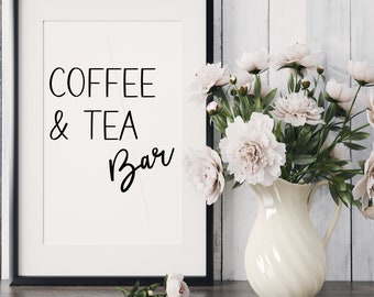 Coffee And Tea Bar Svg Files, Instant Download, Svg File For Cricut, Kitchen Svg, Coffee Svg, Tea Svg, Svg Designs, Coffee Bar Svg