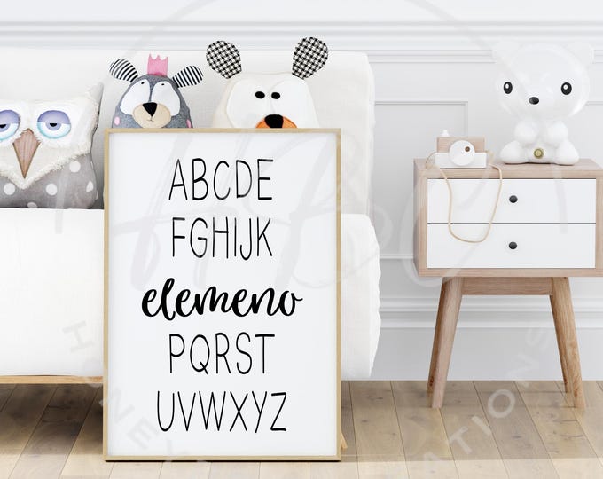 Elemeno Alphabet Svg, ABC Svg, Kids Alphabet Svg, Kids Svg, Children Svg, Funny Svg, Kids Clipart, Kids Wall Decor Svg, Downloadable Prints